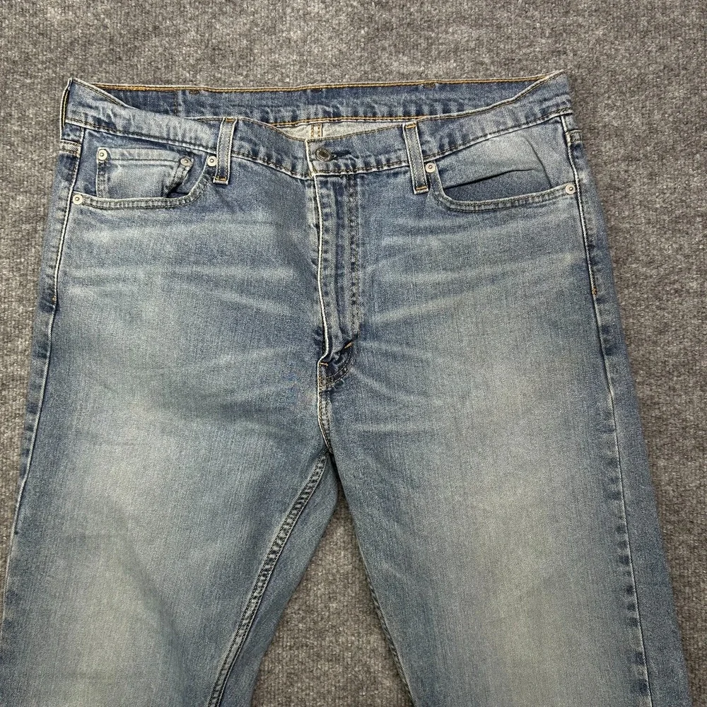 Levi's 513 Slim Jeans Mens 39X33 Blue Denim Zip Fly Straight Leg Classic - Flaws